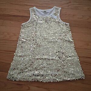 RUMI white gold sparkle tank, size 12 (L)